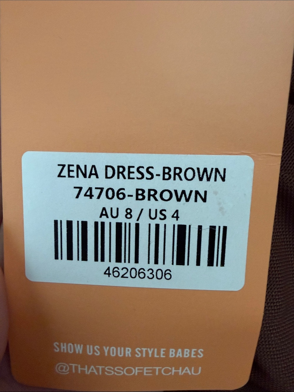 Brown Spaghetti-Strap Bodycon Mini Dress - Picture 5 of 5